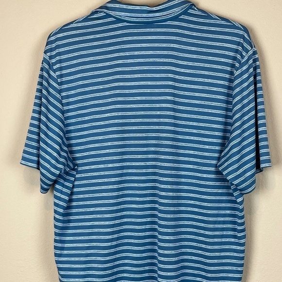 Roundtree & Yorke Performance Blue Striped Polo; Size L; EUC - Picture 4 of 7